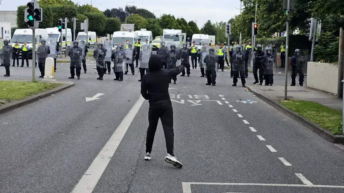 Scenes from the protest in Coolock (Image: Robbie Kane)