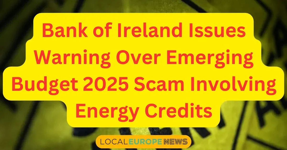 Bank of Ireland Issues Warning Over Emerging Budget 2025 Scam Involving Energy Credits