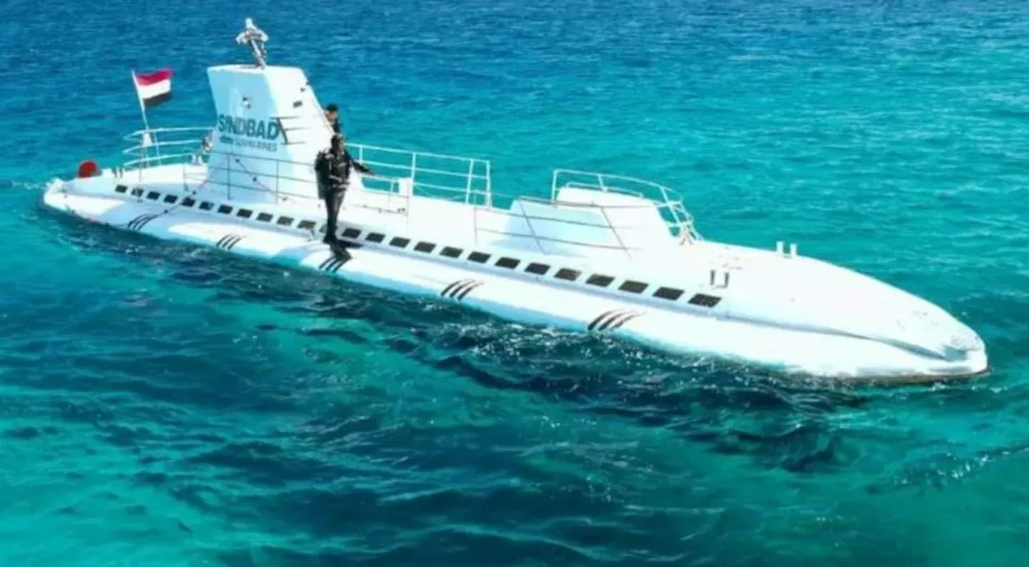 an image of a vessel operated by sindbad submarines near hurghada, egypt