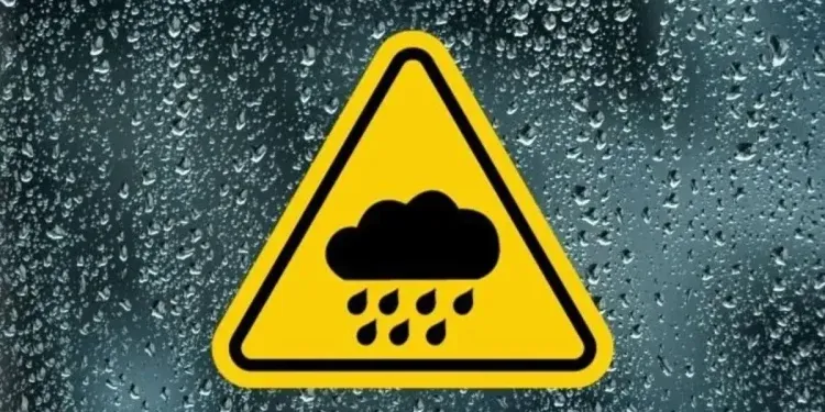 yellow rain warning