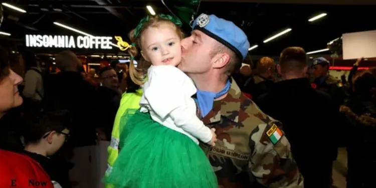ireland emotional homecoming nearly 200 irish peacekeepers return from lebanon mission