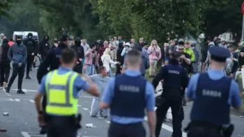 Gardaí said scenes of public disorder broke out following a peaceful protest staged earlier in the day. Photo: Collins
