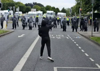 Scenes from the protest in Coolock (Image: Robbie Kane)