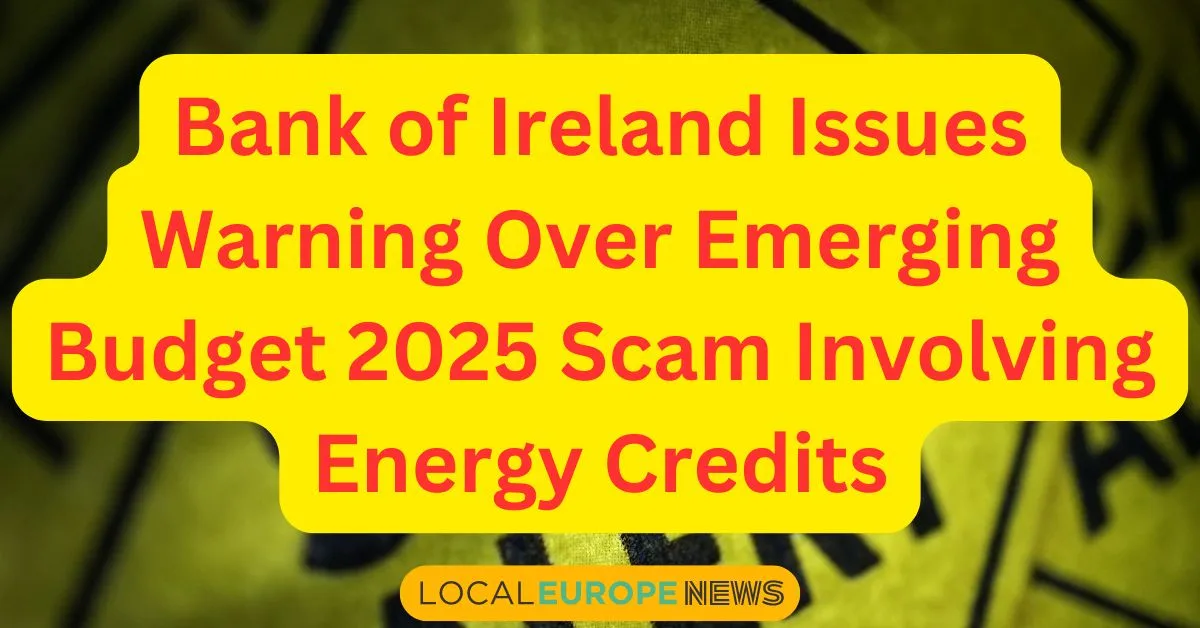 Bank of Ireland Issues Warning Over Emerging Budget 2025 Scam Involving Energy Credits